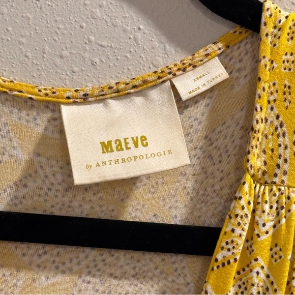 Maeve by Anthropologie Women’s XS Fete Floral Midi V-Neck Cap Sleeve Dress - Picture 3 of 7